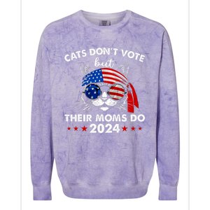 Cats DonT Vote But Their Moms Do Us Flag 2024 Election Colorblast Crewneck Sweatshirt