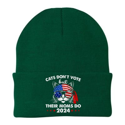 Cats DonT Vote But Their Moms Do Us Flag 2024 Election Knit Cap Winter Beanie