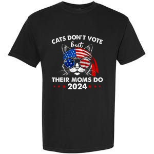 Cats DonT Vote But Their Moms Do Us Flag 2024 Election Garment-Dyed Heavyweight T-Shirt