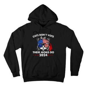 Cats DonT Vote But Their Moms Do Us Flag 2024 Election Hoodie