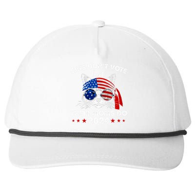 Cats DonT Vote But Their Moms Do Us Flag 2024 Election Snapback Five-Panel Rope Hat