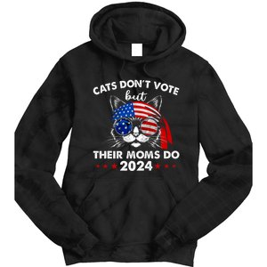 Cats DonT Vote But Their Moms Do Us Flag 2024 Election Tie Dye Hoodie