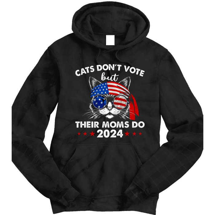 Cats DonT Vote But Their Moms Do Us Flag 2024 Election Tie Dye Hoodie