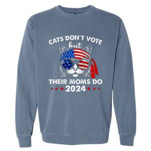 Cats DonT Vote But Their Moms Do Us Flag 2024 Election Garment-Dyed Sweatshirt