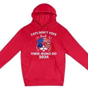 Cats DonT Vote But Their Moms Do Us Flag 2024 Election Premium Pullover Hoodie