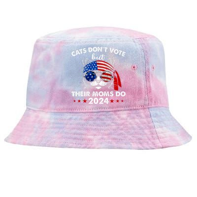 Cats DonT Vote But Their Moms Do Us Flag 2024 Election Tie-Dyed Bucket Hat