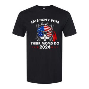 Cats DonT Vote But Their Moms Do Us Flag 2024 Election Softstyle CVC T-Shirt