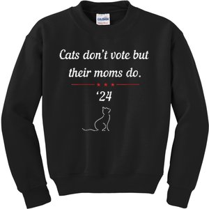 Cats DonT Vote But Their Moms Do President 2024 Kids Sweatshirt