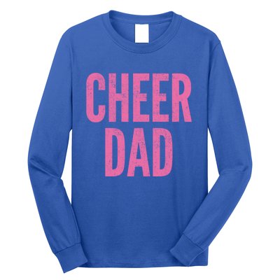 Cheer Dad Vintage Retro Cheerleading Matching Parents Pink Gift Long Sleeve Shirt