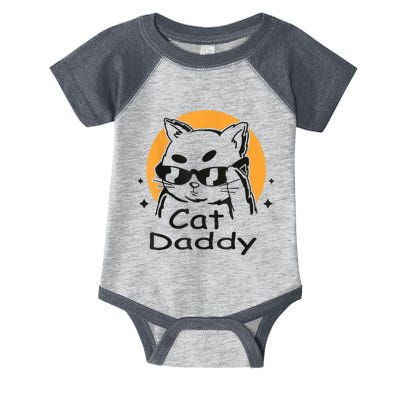 Cat Daddy Vintage Eighties Style Cat Retro Distressed Infant Baby Jersey Bodysuit