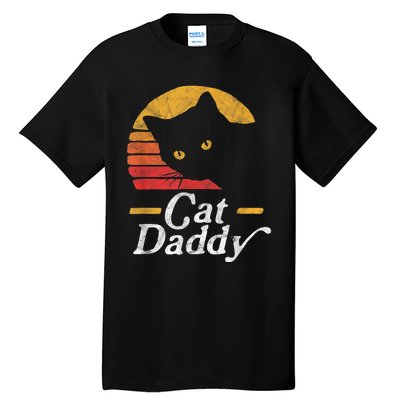 Cat Daddy Vintage Eighties Style Cat Retro Distressed Tall T-Shirt