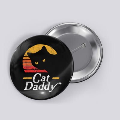 Cat Daddy Vintage Eighties Style Cat Retro Distressed Button