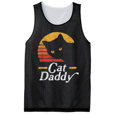 Cat Daddy Vintage Eighties Style Cat Retro Distressed Mesh Reversible Basketball Jersey Tank