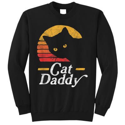 Cat Daddy Vintage Eighties Style Cat Retro Distressed Tall Sweatshirt