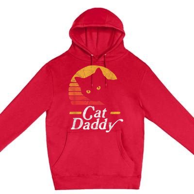 Cat Daddy Vintage Eighties Style Cat Retro Distressed Premium Pullover Hoodie