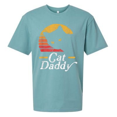 Cat Daddy Vintage Eighties Style Cat Retro Distressed Sueded Cloud Jersey T-Shirt