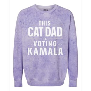 Cat Dad Voting For Kamala President Harris 2024 Vote Blue Colorblast Crewneck Sweatshirt