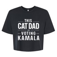 Cat Dad Voting For Kamala President Harris 2024 Vote Blue Bella+Canvas Jersey Crop Tee