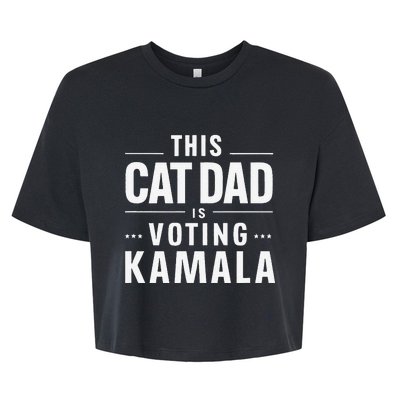 Cat Dad Voting For Kamala President Harris 2024 Vote Blue Bella+Canvas Jersey Crop Tee