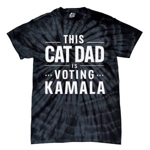 Cat Dad Voting For Kamala President Harris 2024 Vote Blue Tie-Dye T-Shirt