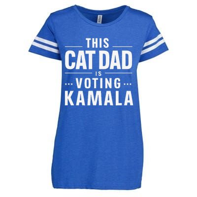 Cat Dad Voting For Kamala President Harris 2024 Vote Blue Enza Ladies Jersey Football T-Shirt