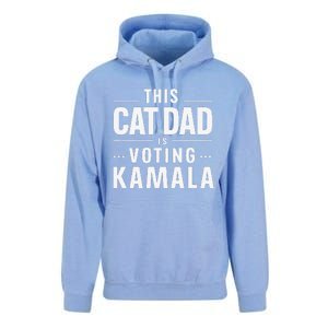 Cat Dad Voting For Kamala President Harris 2024 Vote Blue Unisex Surf Hoodie