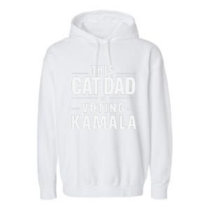 Cat Dad Voting For Kamala President Harris 2024 Vote Blue Garment-Dyed Fleece Hoodie