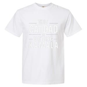 Cat Dad Voting For Kamala President Harris 2024 Vote Blue Garment-Dyed Heavyweight T-Shirt