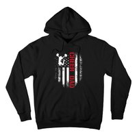 Cheer Dad Vintage American Flag Hoodie