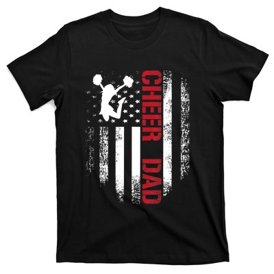 Cheer Dad Vintage American Flag T-Shirt