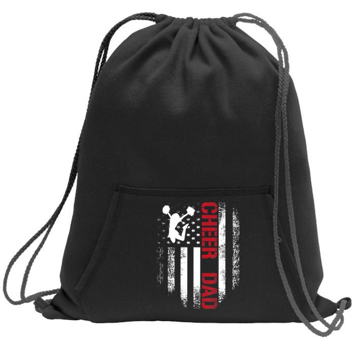 Cheer Dad Vintage American Flag Sweatshirt Cinch Pack Bag