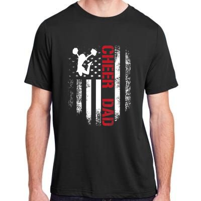 Cheer Dad Vintage American Flag Adult ChromaSoft Performance T-Shirt