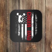 Cheer Dad Vintage American Flag Coaster