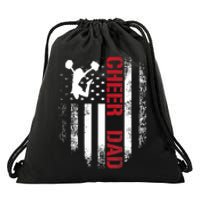 Cheer Dad Vintage American Flag Drawstring Bag