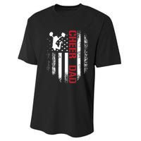 Cheer Dad Vintage American Flag Performance Sprint T-Shirt