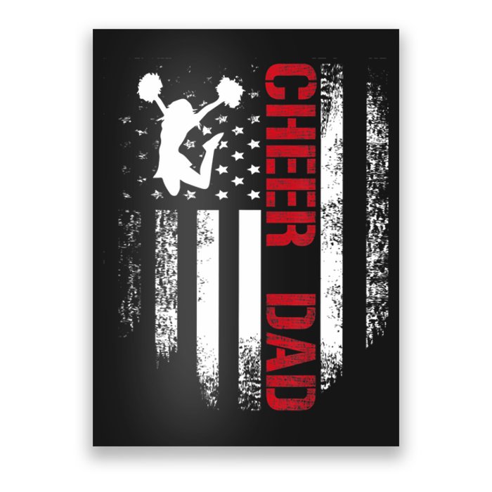 Cheer Dad Vintage American Flag Poster