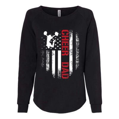 Cheer Dad Vintage American Flag Womens California Wash Sweatshirt