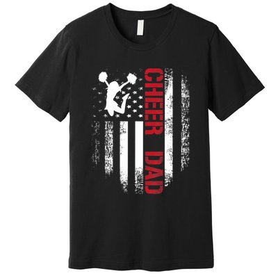 Cheer Dad Vintage American Flag Premium T-Shirt