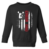 Cheer Dad Vintage American Flag Toddler Sweatshirt