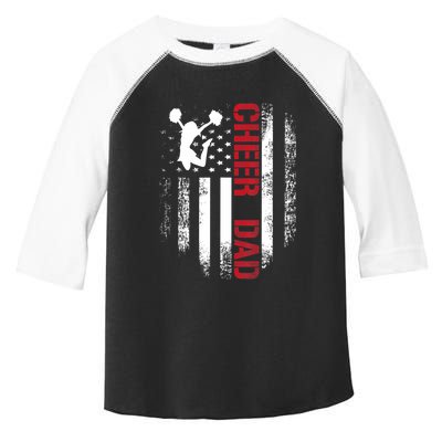 Cheer Dad Vintage American Flag Toddler Fine Jersey T-Shirt