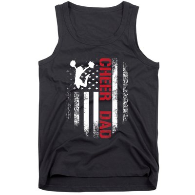 Cheer Dad Vintage American Flag Tank Top