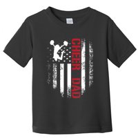 Cheer Dad Vintage American Flag Toddler T-Shirt