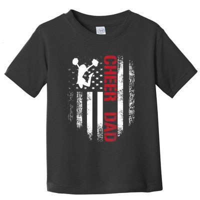 Cheer Dad Vintage American Flag Toddler T-Shirt