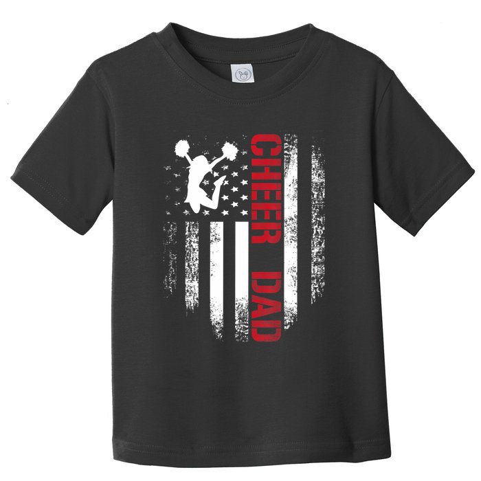 Cheer Dad Vintage American Flag Toddler T-Shirt