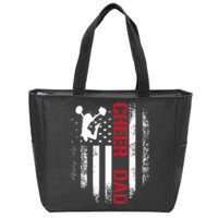 Cheer Dad Vintage American Flag Zip Tote Bag