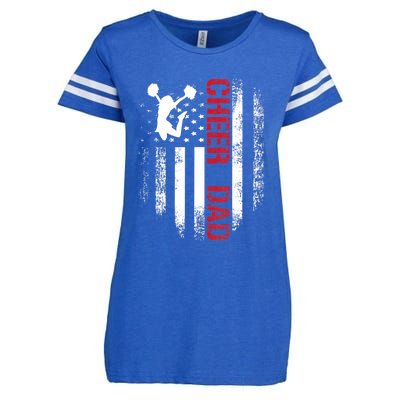 Cheer Dad Vintage American Flag Enza Ladies Jersey Football T-Shirt