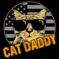 Cat Daddy Vintage Cat 80s Retro USA 4th Of July For Cat Dad Apron
