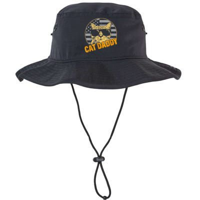 Cat Daddy Vintage Cat 80s Retro USA 4th Of July For Cat Dad Bucket Hat