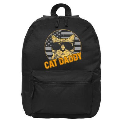 Cat Daddy Vintage Cat 80s Retro USA 4th Of July For Cat Dad 16 in Basic Backpack