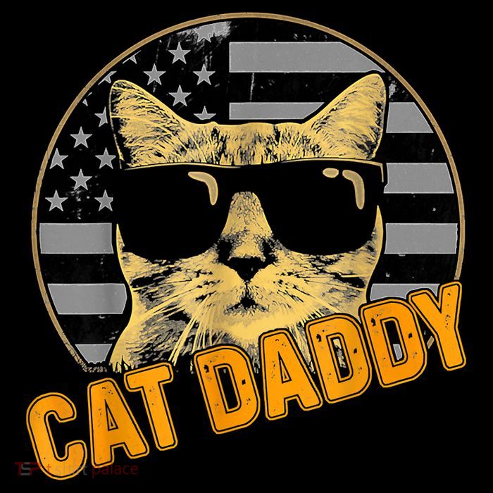 Cat Daddy Vintage Cat 80s Retro USA 4th Of July For Cat Dad Tank Top
